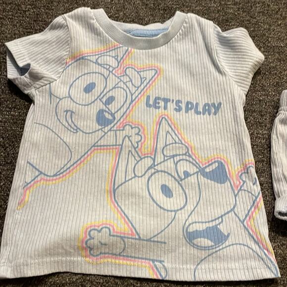 Bluey Toddler Girls Tee and Ribbed Shorts Set Size 3T Drawstring Shorts Tee - Picture 2 of 6